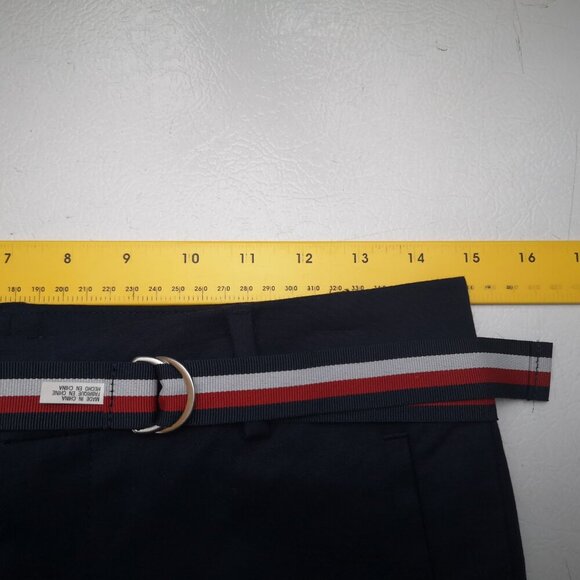 Tommy Hilfiger Ladies Size 4 Navy Stretch Slim Crop Pants with Belt - Picture 7 of 9